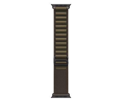 Pasek i akcesoria do zegarków Apple 49mm Dark Olive Alpine Loop - Medium - Black Titanium Finish